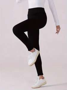 Donna nero vita alta felpata termica leggings skinny inverno caldo pantaloni dettaglio