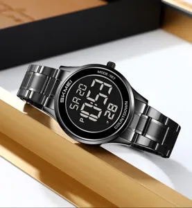 Orologio digitale uomo cinturino acciaio impermeabile multifunzione sport moda elegante