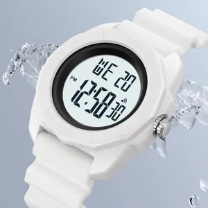 Fashion Digital Watch For Men Outdoor Sports Electronic Watch Waterproof Stopwatch Countdown Alarm EL Backlight Silicone Band Wristwatch