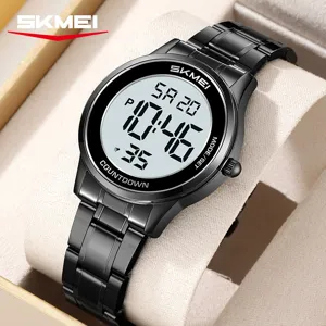SKMEI orologio digitale uomo cinturino acciaio inossidabile casual impermeabile
