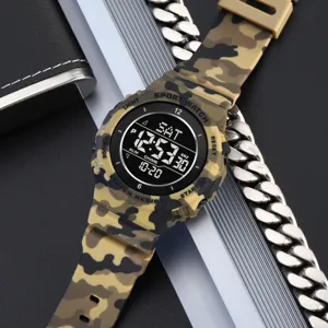 Montre de sport numérique camouflage homme étanche extérieur loisir multifonction électronique