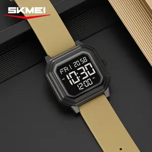 SKMEI minimalistische digitale Uhr Sport wasserdichte elektronische Uhr mit quadratischem Band