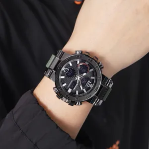 SKMEI Men's Sport Watch Dual Display Waterproof Digital Analog Electronic Wristwatch LED Backlight Stopwatch Alarm Countdown ABS TPE