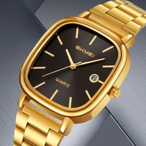 Herren Business Quarzuhr Edelstahlband Wasserdicht Kalender Quadratisches Zifferblatt Minimalistische Analoge Armbanduhr Für Männer