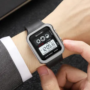 Orologio Digitale da Uomo Business Sportivo con Cassa in Lega di Zinco Quadrato Luminoso Impermeabile Cronografo Elettronico da Polso