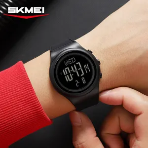 Men Sports Digital Watch Waterproof Silicone Band Electronic Wristwatch With EL Backlight Dual Time Stopwatch Alarm Calendar For Male Students