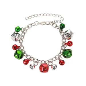 Bracciale con campanelle di Natale gioiello in catena metallica festiva per donne
