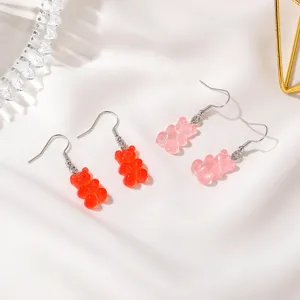 Niedliche Harz Gummibärchen Ohrringe Bonbon Farbe Cartoon süß Stil Modeschmuck für Damen.