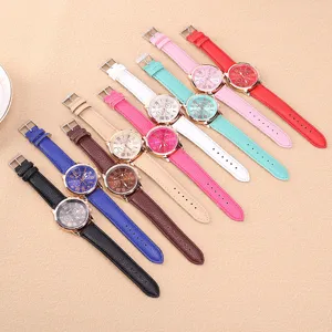 Geneva Damen Quarzuhr Mode Drei Augen Römische Ziffern Zifferblatt PU Lederarmband Leuchtende Armbanduhr Lässig Elegante Kleid Uhr Für Damen Geschenk