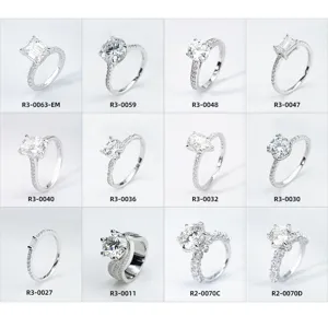 Elegant 925 sterling silver moissanite diamond engagement rings set for women jewelry.