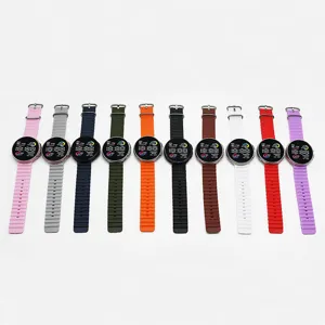 Colorful LED electronic watch for students, fashionable sports digital watch with strap.
