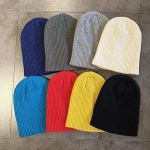 Koreanische Herbst Winter Y2K Einfarbige Beanie Mütze Herren Damen Dicke Strickmütze Streetwear Warme Skull Cap