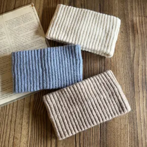 Solid color ribbed knit headband, thick winter warm cozy hair band for women casual.
