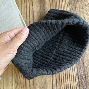 Minimalist knit headband for women winter warm wool blend solid color thick hair accessory