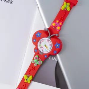 Orologio al Quarzo per Bambini a Cartoni Animati Con Cinturino in PVC Decorazione 3D Animale Fiore Regalo per Studenti Ragazze Ragazzi Multicolore