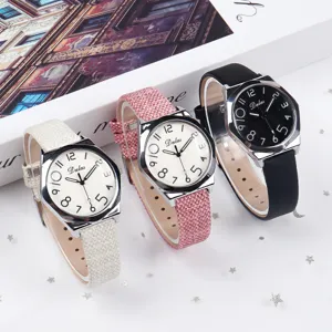 Canvas strap casual watch quartz watch minimalist cute students fashion daily wear.