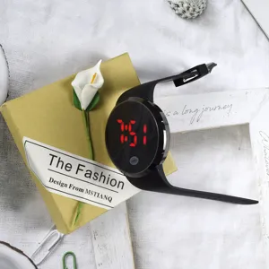 Orologio digitale LED nero per studenti, orologio sportivo impermeabile con cinturino.