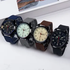 Orologio al Quarzo alla Moda per Adolescenti Studenti Design di Nicchia Semplice Cinturino in Gomma Quadrante Analogico Rotondo Orologio da Polso