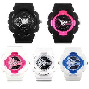 Men women sports digital quartz watch resin strap waterproof fashion casual multi-color