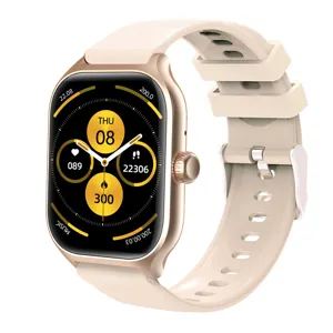 Cross-border GT4 smartwatch with gold case and beige silicone strap for fitness tracking.