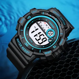 Boys digital sport watch waterproof electronic wrist watch with alarm and night light for students