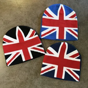 Verenigd Koninkrijk vlag gebreide muts winter warme streetwear stijl hoed detail