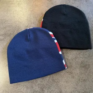 Unisex gebreide mutsen met vlagpatroon, warme zachte pull-over mutsen voor heren en dames.