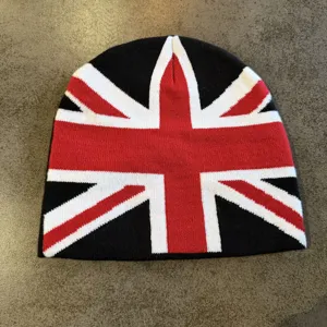 Britse vlag gebreide muts winter warm hip hop stijl streetwear muts detailweergave