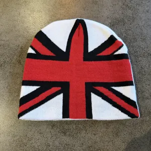 Modieuze herfst winter warme gebreide muts beanie met klassiek vlag jacquard patroon unisex