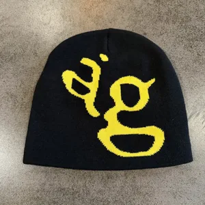 Amerikaans niche design letter gebreide muts herfst winter warme wol korte beanie hoed