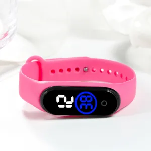 Braccialetto smart sportivo LED rosa touch con cinturino in silicone per uso quotidiano studenti nuovo