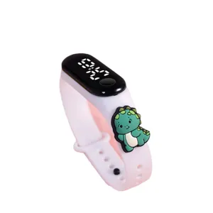Süsses Cartoon Dinosaurier LED Silikonuhr Kinder Digital Wasserdicht Sport Armband