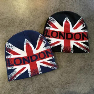 Union Jack gebreide muts winter warm skimuts stijlvolle Londen streetwear hoed unisex