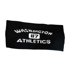 Schwarzes sportliches breites elastisches Stirnband für Outdoor-Lauf und Fitnesswear.