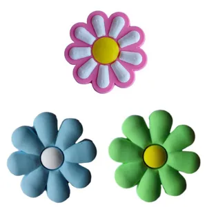 Colorful PVC flower clog charms cute shoe decorations for garden shoes accessories 3pcs