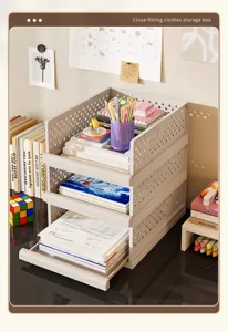 Caja de almacenamiento de cajones de varias capas, organizador de escritorio de plástico.