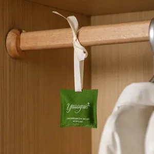 Hanging scented sachet for wardrobe and car, fresh fragrance air freshener design.