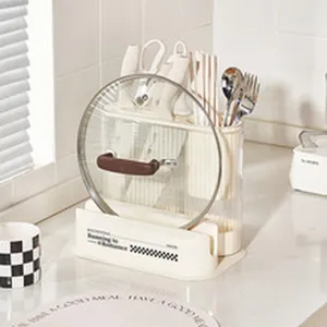 Support de rangement de cuisine multifonctionnel pour couteaux, baguettes et couvercles.