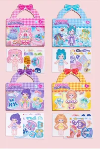 Jeu de poupée à habiller magnétique pour enfants, princesse de dessin animé accessoires.