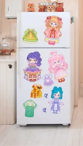 Ensemble d'autocollants de poupée magnétique pour enfants mignonne princesse jouet