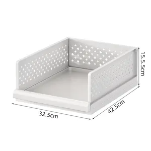 Organizador de armario cajon apilable ropa estante de almacenamiento plastico casa