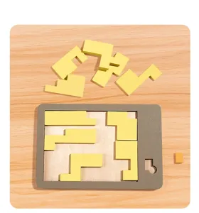 Puzzle en bois casse-tête, jeu d'intelligence géométrique pour adultes et enfants.