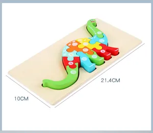 Rompecabezas de dinosaurio de madera para ninos juguete educativo con numeros del 1 al 10.