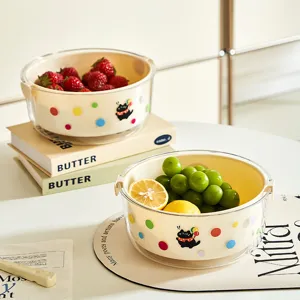 Double layer draining fruit basket cute dopamine kitchen vegetable washing colander bowl