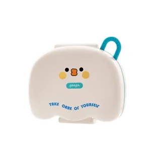 Boîte à pilules mini dessin animé portable, organisateur mignon de voyage, étui 7 jours.