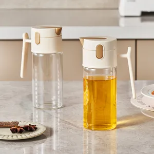 Bouteille d'huile en verre avec gravité pour cuisine, distributeur automatique de vinaigre.