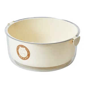 Double layer draining basket plastic fruit vegetable washing bowl kitchen sink strainer