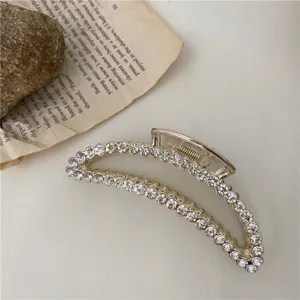 Strass Halbmond Haarklammer Kristall Metall elegante Haaraccessoires fur Damen neu