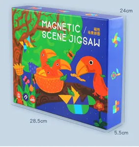 Magnetic scene jigsaw puzzle toy box kids educational learning tangram early education gift.