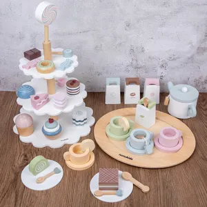 Set Di Giocattoli Per Dessert Da Tè Pomeridiano In Legno Simulazione Cucina Alzata Per Torte Regalo Educativo Per Bambini